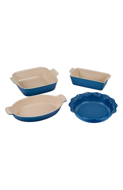 Le Creuset Heritage 4-piece Stoneware Bakeware Essentials Set In Marseille