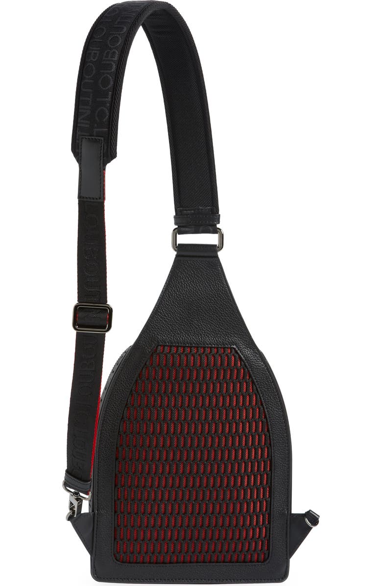 Christian Louboutin Loubifunk Spike Panel Calfskin Backpack, Alternate, color,