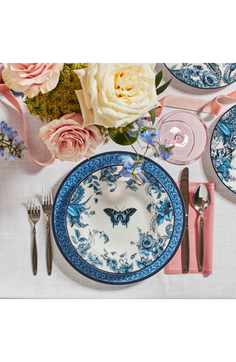 Marchesa Monarcha Porcelain Pasta Bowl Set of 4, Blue, Alternate, color, Blue