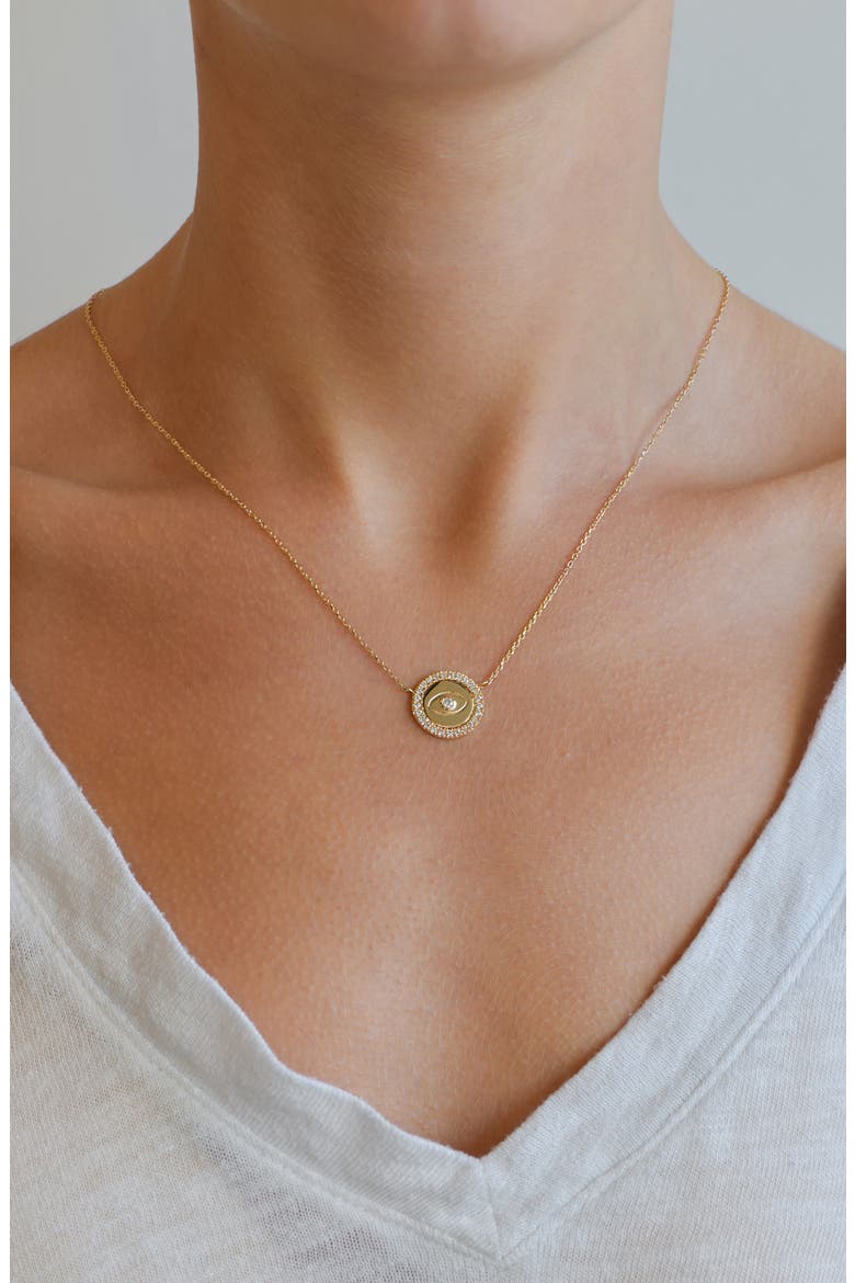 Royale Evil Eye Diamond Necklace, Alternate, color, GOLD/ DIAMOND