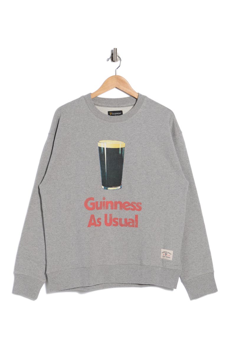 Guinness As Usual Graphic Sweatshirt, Alternate, color, LIGHT HEATHER GREY