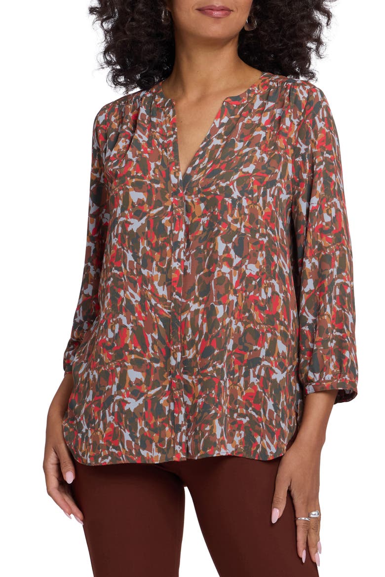 Pintuck Top, Main, color, WESTEND ABSTRACT MOCHA