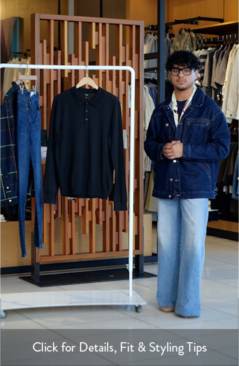 Trafford Long Sleeve Merino Wool Polo Sweater, sales video thumbnail