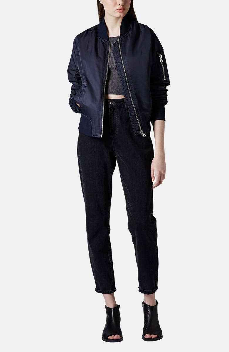 Topshop 'Boris' Bomber Jacket, Alternate, color, 