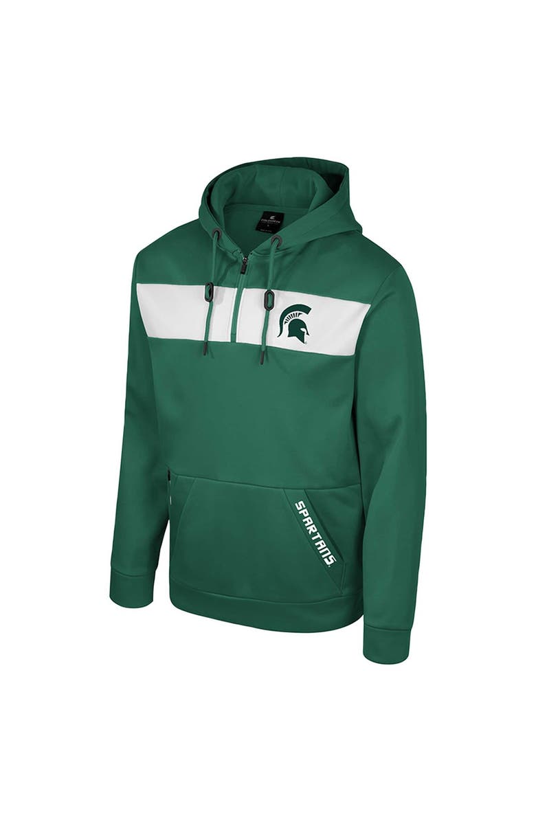 COLOSSEUM Men's Colosseum Green Michigan State Spartans Quarter-Zip Hoodie, Alternate, color, Green
