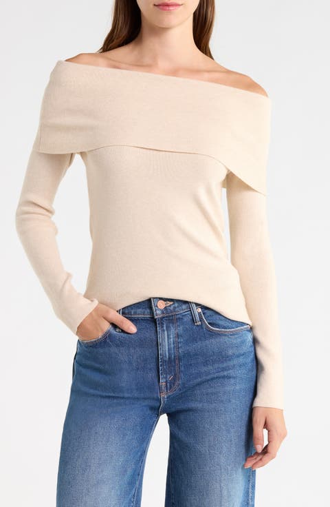 Off the Shoulder Long Sleeve Sweater