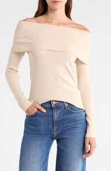 Off the Shoulder Long Sleeve Sweater