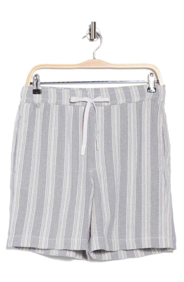 DENIM AND FLOWER Stripe Drawstring Shorts, Alternate, color, Gray