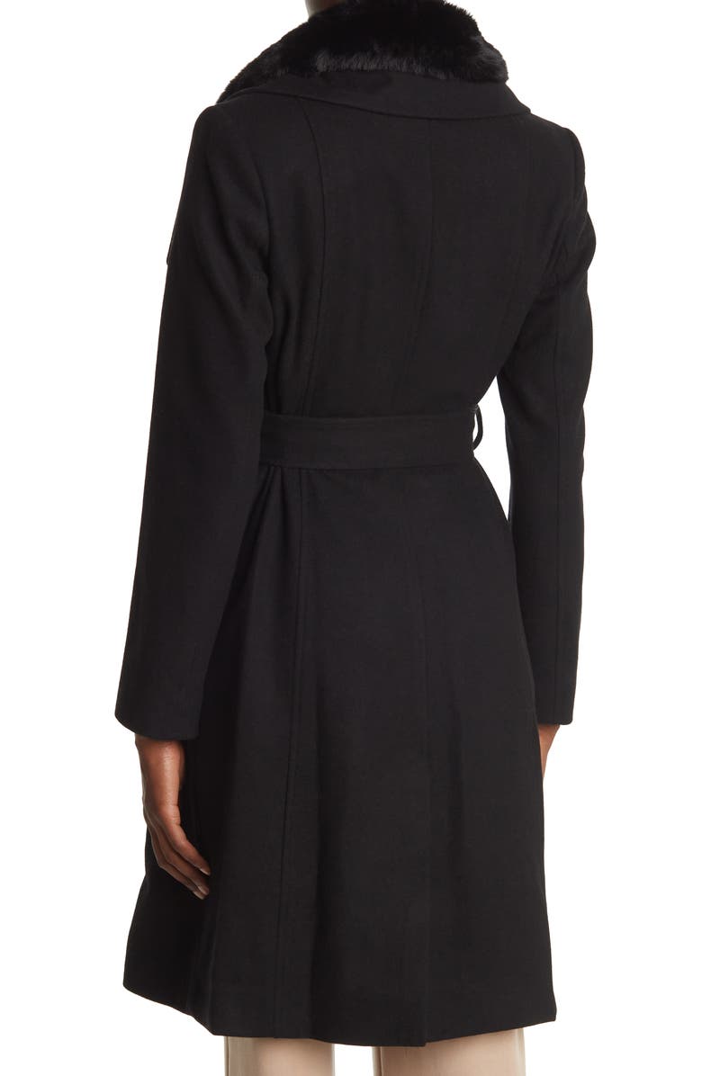 Sam Edelman Faux Fur Belted Coat, Alternate, color, 