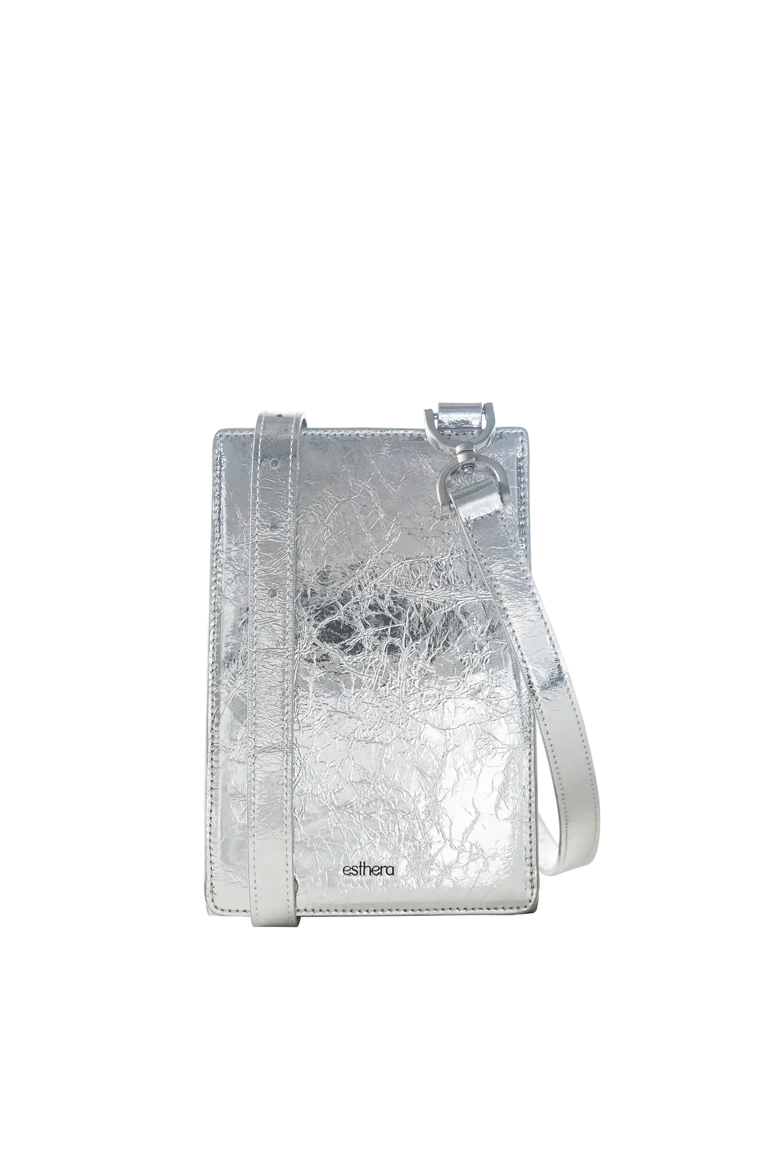 Esthera 1PM Leather Crossbody Bag, Alternate, color, Silver