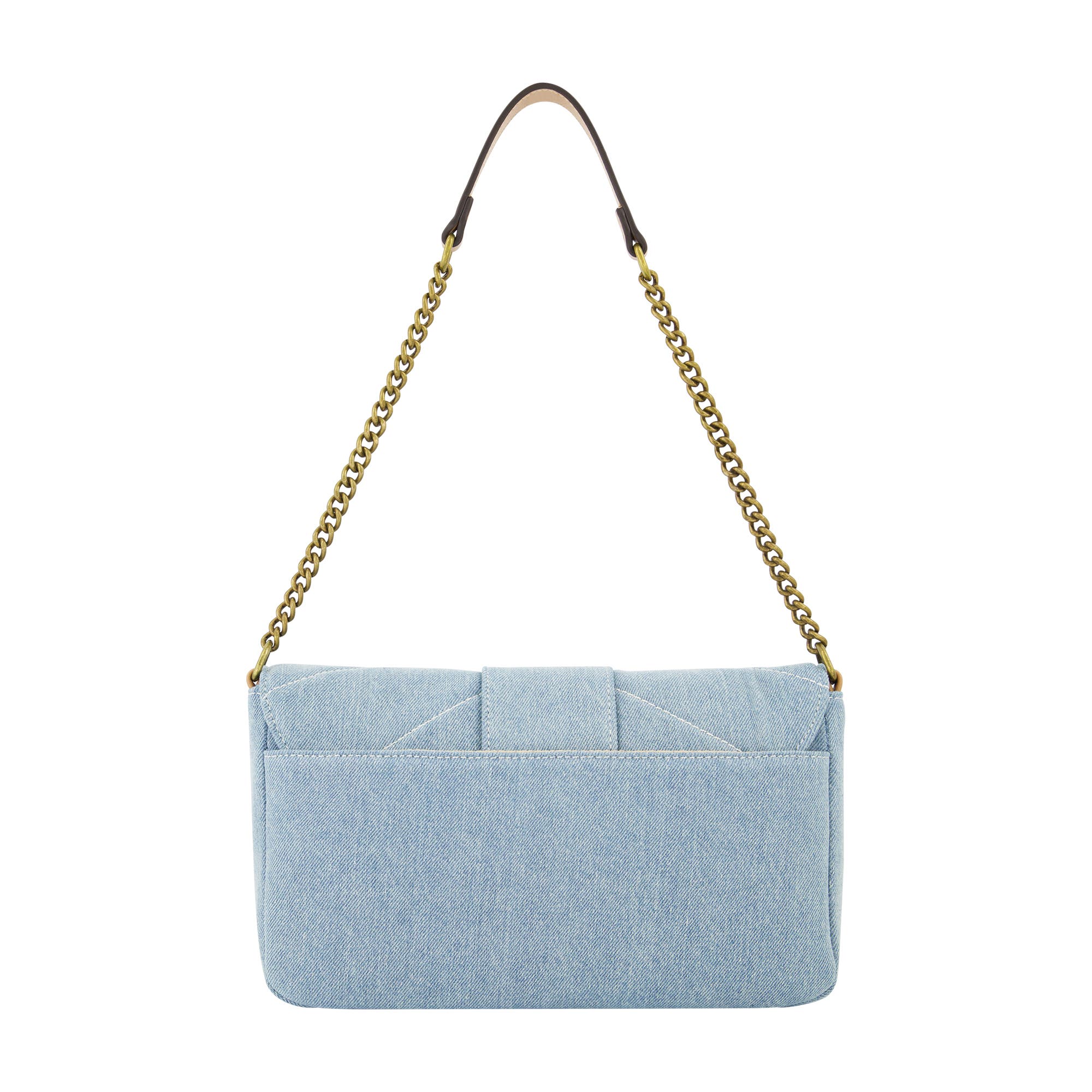 True Religion Denim Brass Hardware Flap, Alternate, color, Light Blue