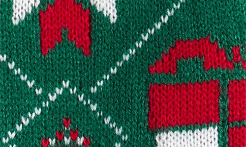 33 Degrees Kids' Embroidered Llama Holiday Sweater In Green