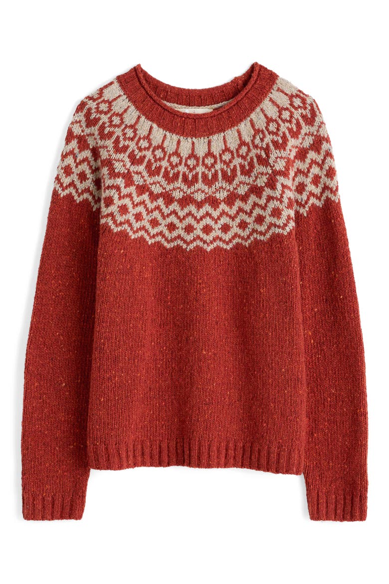 Port Kinnis Fair Isle Merino Wool Blend Crewneck Sweater, Alternate, color, WAG TAIL RED SAIL BI