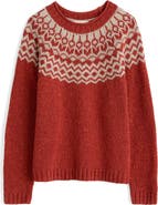 Seasalt Cornwall Port Kinnis Fair Isle Merino Wool Blend Crewneck Sweater