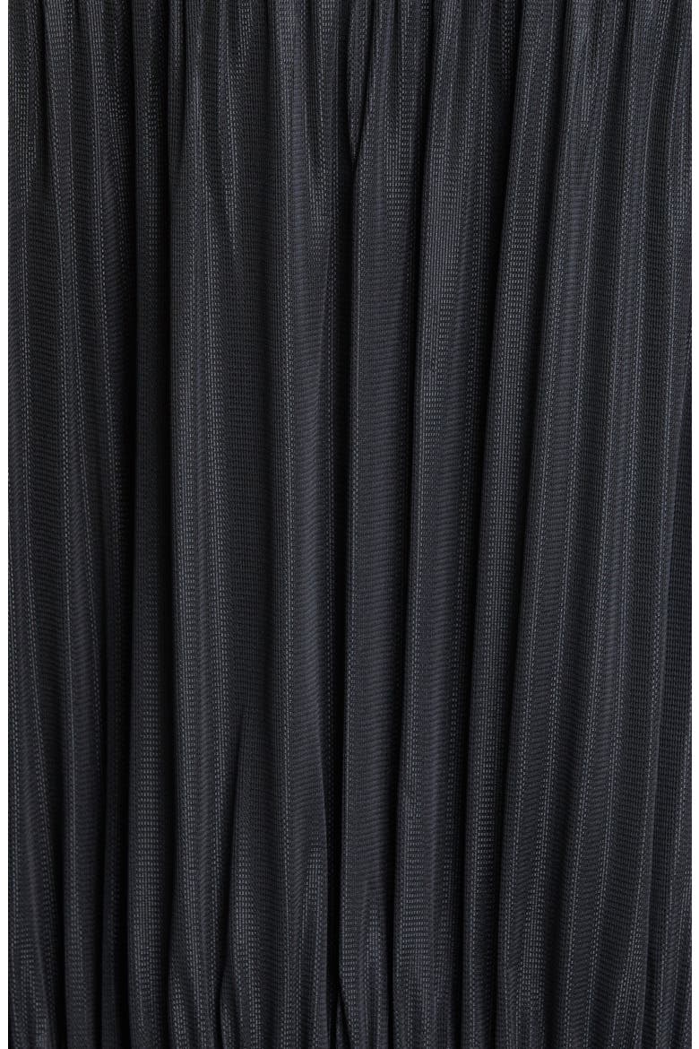 Pleated Zip Front Hoodie, Alternate, color, BLACK