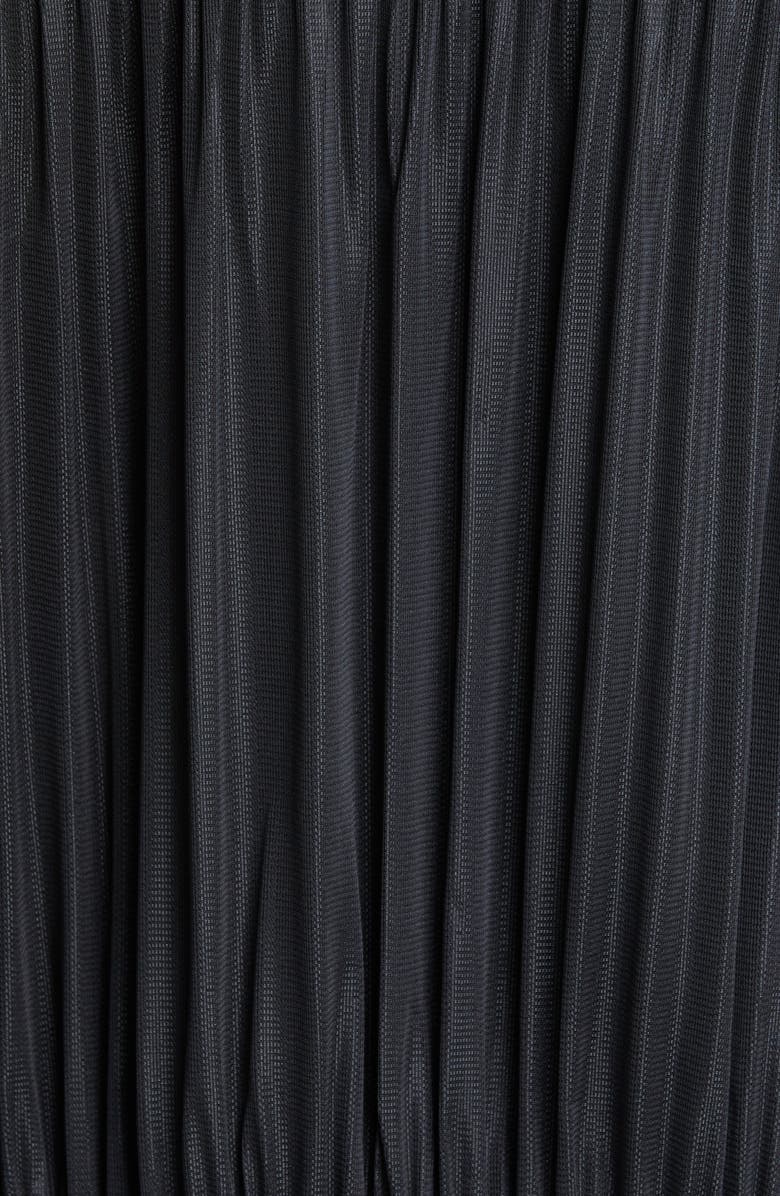 Pleats Please Issey Miyake Pleated Zip Front Hoodie, Alternate, color, Black