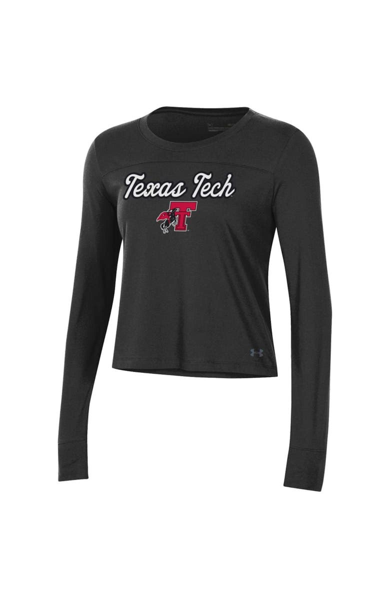 Under Armour Women's Under Armour Black Texas Tech Red Raiders Vault Cropped Long Sleeve T-Shirt, Alternate, color, 