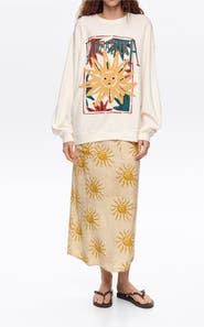 Bimba y Lola Linen A-Line Midi Skirt
