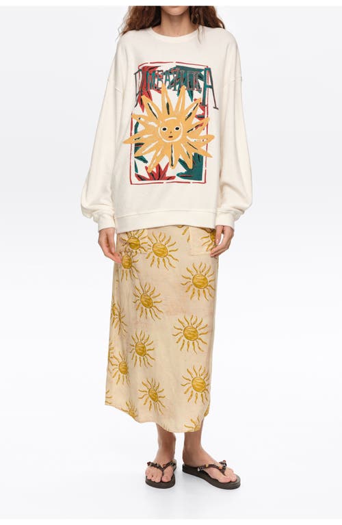 Bimba Y Lola Linen A-line Midi Skirt In Multi