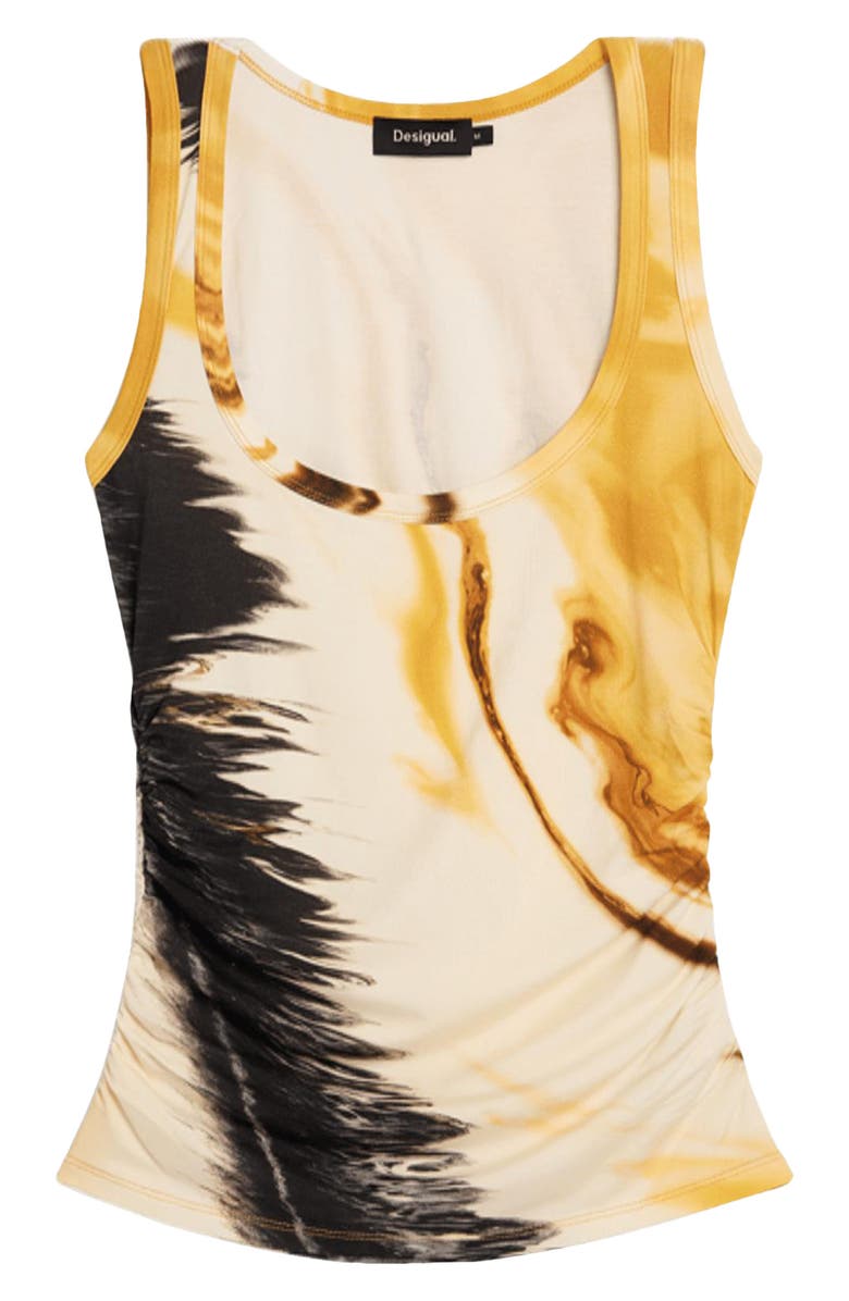 Desigual Printed Scoop Neck Tank, Alternate, color, Yellow