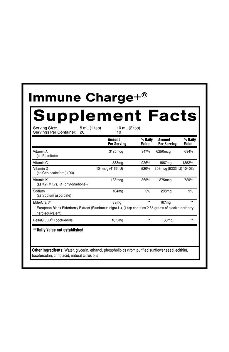 Quicksilver Scientific Immune Charge Supplement with Elderberry and  Vitamins A C D3, Alternate, color, NO COLOR