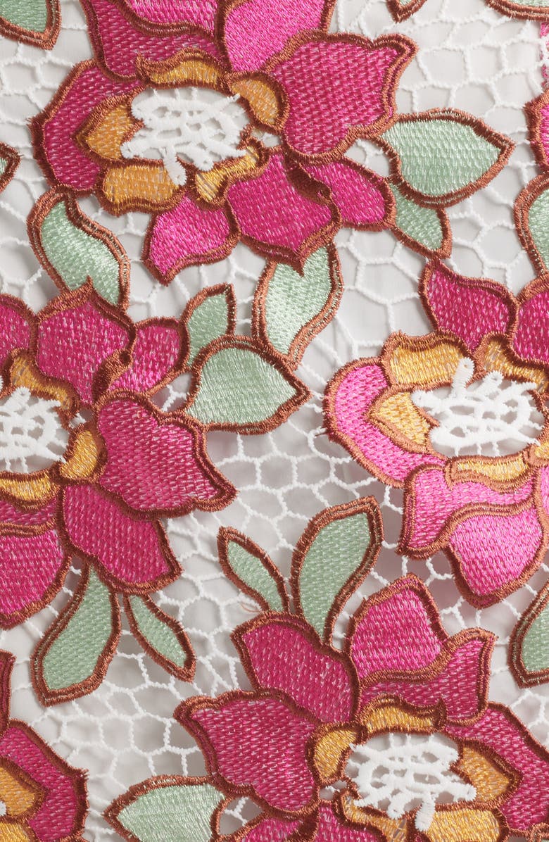 Sam Edelman Embroidered Rose Midi Sheath Cocktail Dress, Alternate, color, Pink Multi