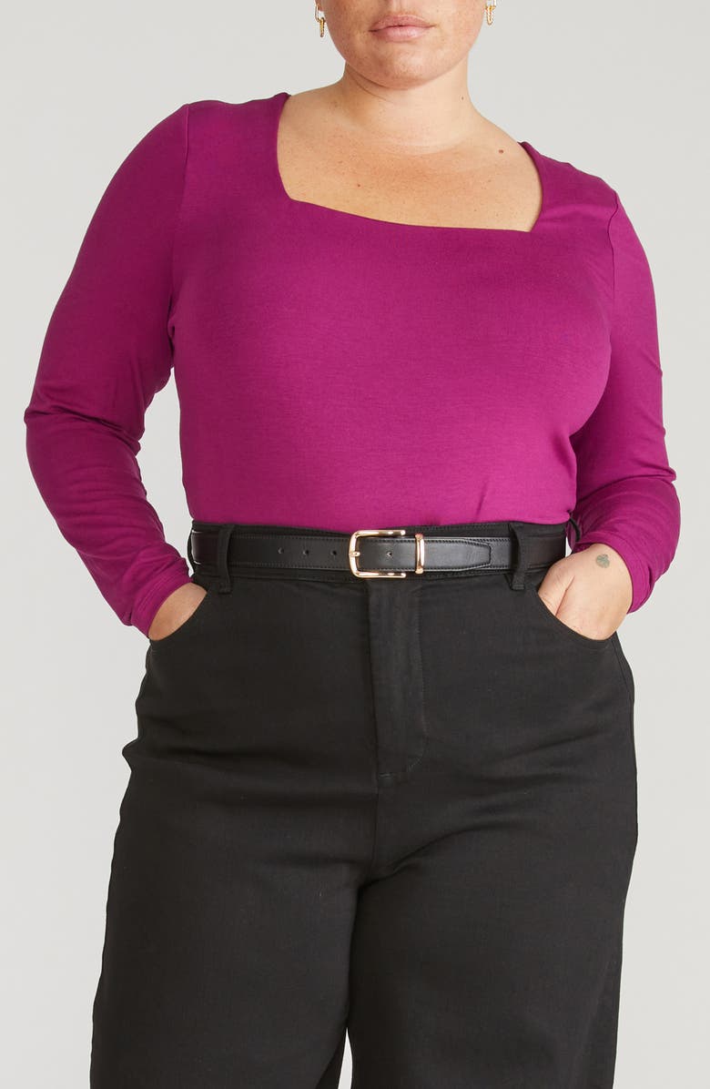 Universal Standard Valentine Liquid Jersey Top, Main, color, Rothko Purple