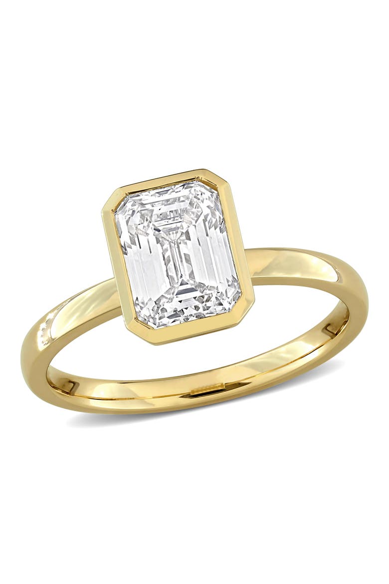 2 CTW Lab Grown Diamond Emerald Ring 14k Gold, Main, color, Yellow Gold