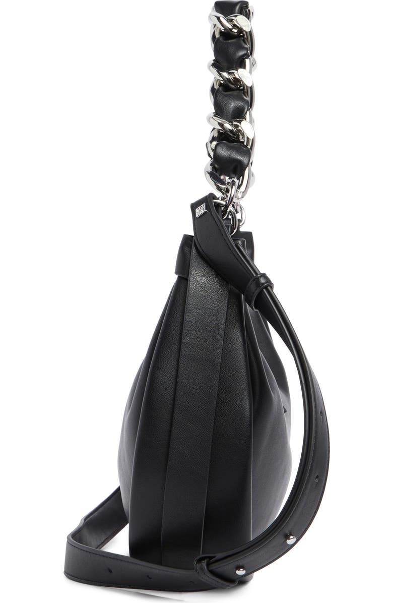 DKNY Fiona Small Hobo Bag, Alternate, color, Black/ Silver