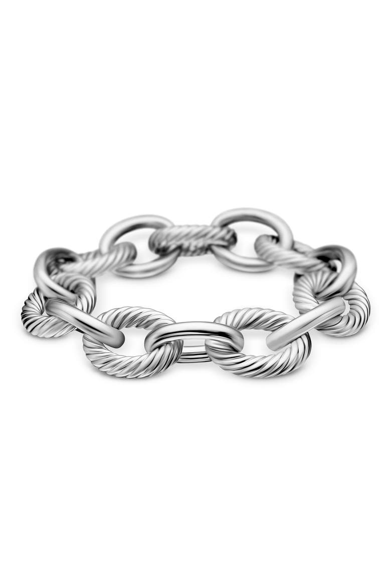 Oval Link Chain Bracelet in Sterling Silver, 17mm, Main, color, SILVER