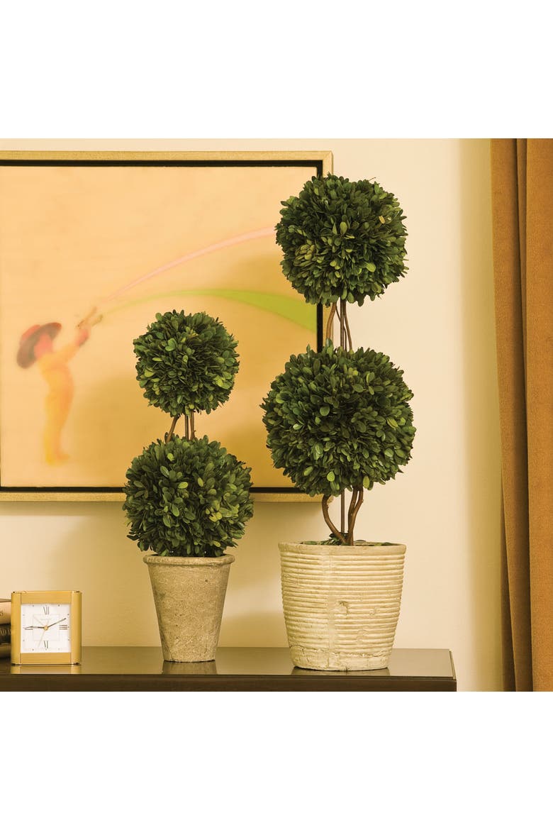 Boxwood Double Faux (Fake) Sphere Topiary 28", Alternate, color, Green
