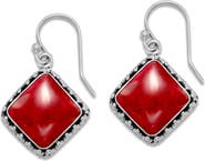 SAMUEL B. Cushion Coral Drop Earrings