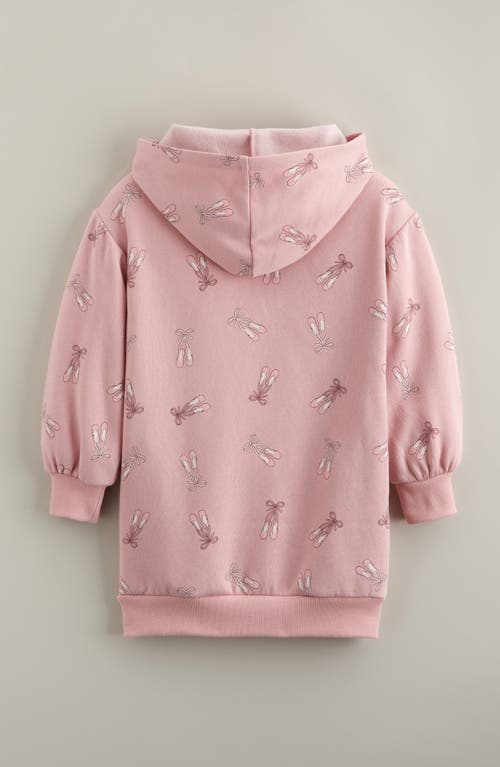 Tucker + Tate Kids' Print Cotton Hooded Tunic Sweatshirt Dress In Pink