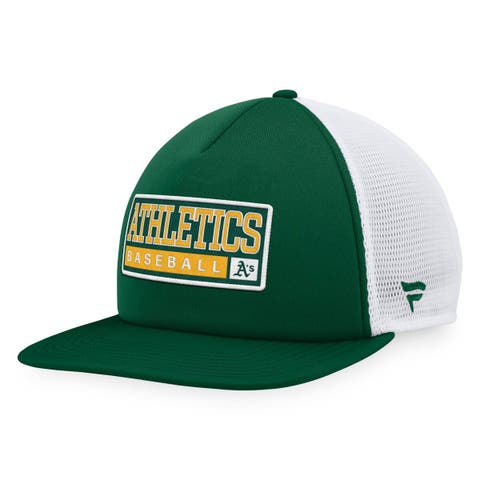 Men's Majestic Green/White Oakland Athletics Foam Trucker Snapback Hat