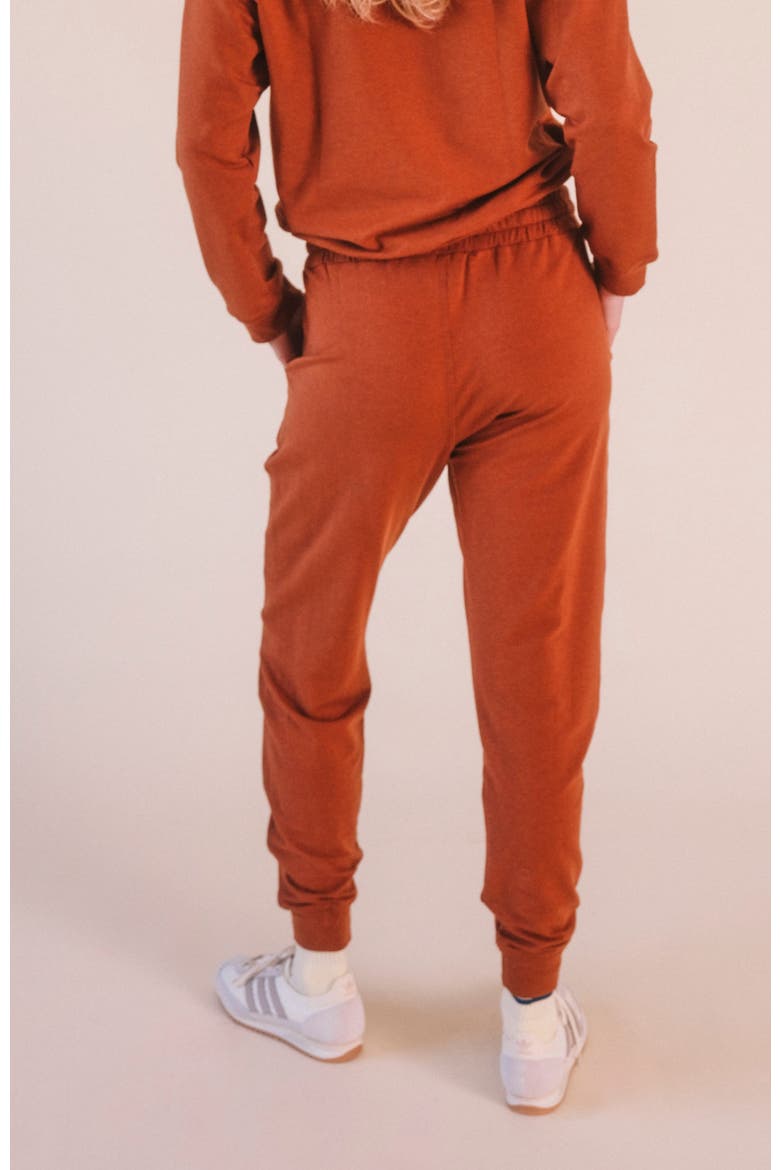 Plus Agnes Organic Cotton + Tencel Jogger Pant, Alternate, color, Rust
