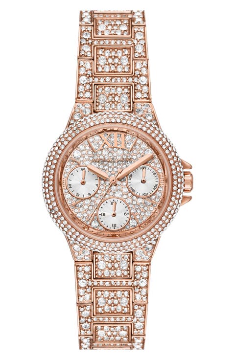 MICHAEL Michael Kors Camille Pavé Multifunction Bracelet Watch, 33mm
