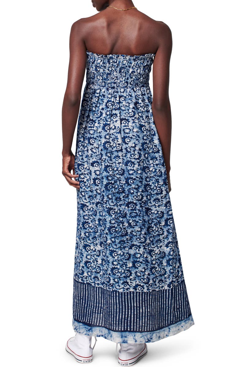 Faherty Margarita Strapless Linen Maxi Dress, Alternate, color, 