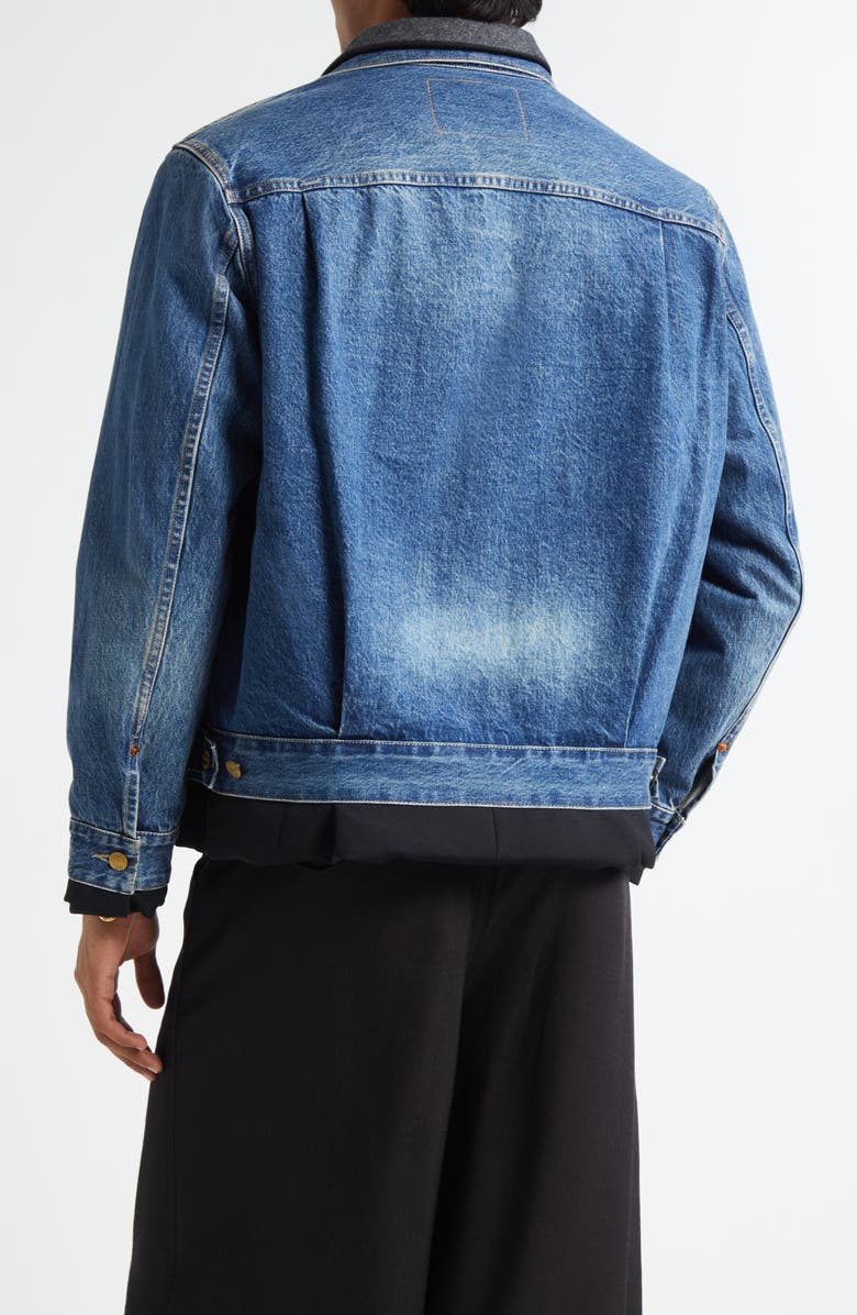 Sacai Gender Inclusive Levi's<sup>®</sup> Denim x Matelassé Twill Reversible Jacket, Alternate, color, Black/ Blue