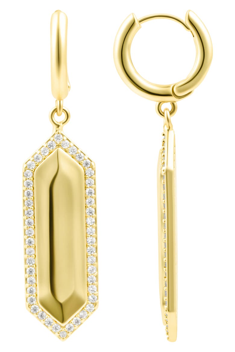 Elongated Hexagon Drop Earrings, Alternate, color, GOLD