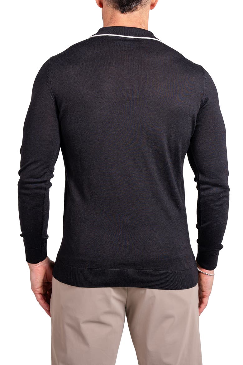 Knitted Passion Merino Wool Quarter Zip Sweater, Alternate, color, BLACK