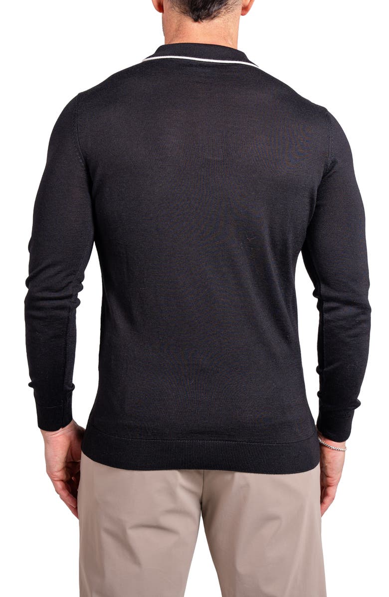Maceoo Knitted Passion Merino Wool Quarter Zip Sweater, Alternate, color, Black