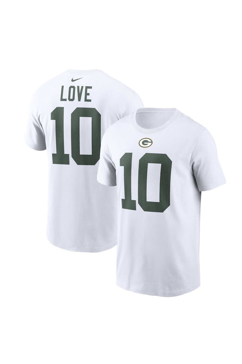 Men's Nike Jordan Love  White Green Bay Packers  Player Name & Number T-Shirt, Main, color, White