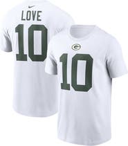 Nike Men's Nike Jordan Love  White Green Bay Packers  Player Name & Number T-Shirt