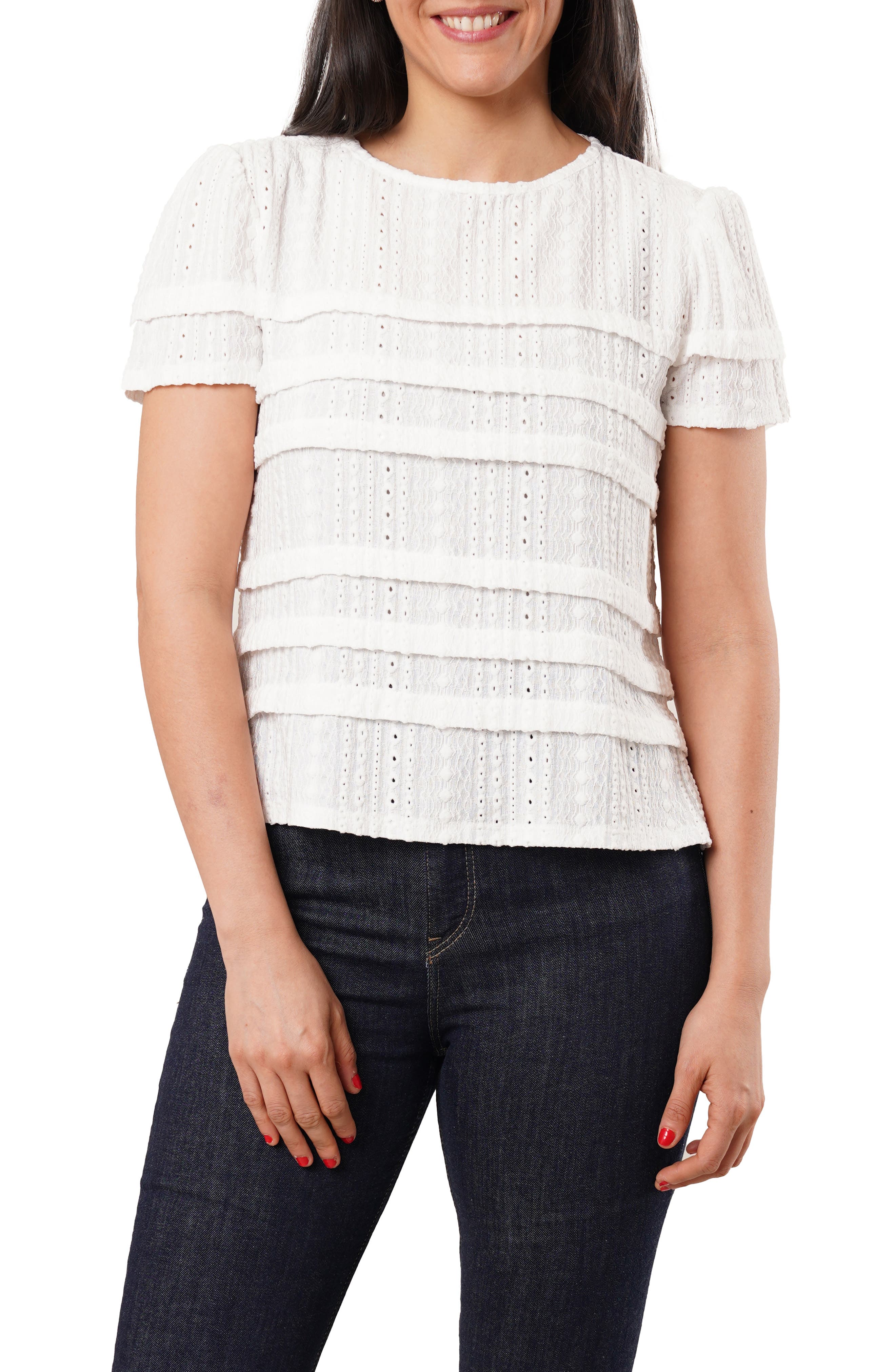 SUNNY LEIGH Eyelet Ruffle Top