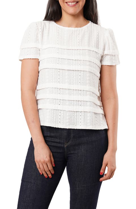 Eyelet Ruffle Top