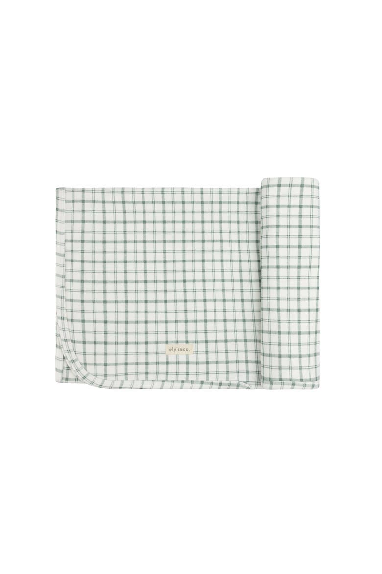 Modal French Terry Plaid Sheep Collection - Blanket, Main, color, Teal