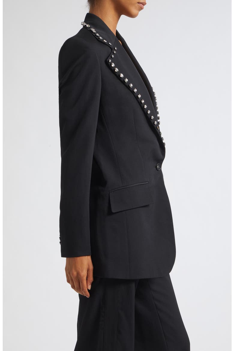 Embellished Wool Blazer, Alternate, color, BLACK