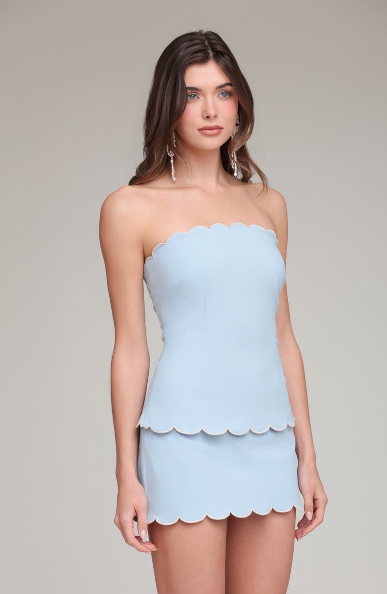 Avec Les Filles Scallop Edge Tube Top, Alternate, color, Seafoam