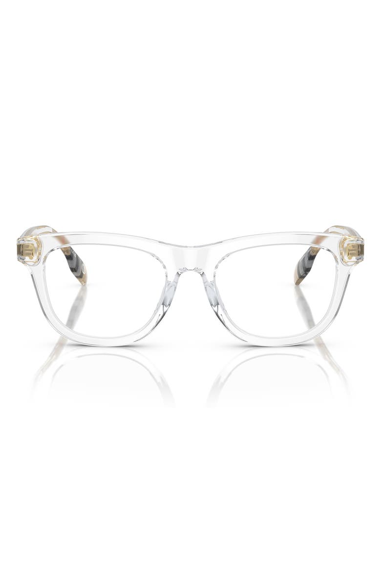 Burberry 47mm Square Optical Glasses, Main, color, Transparent / Demo Lens