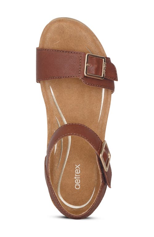 Aetrex Lexa Wedge Sandal In Brown